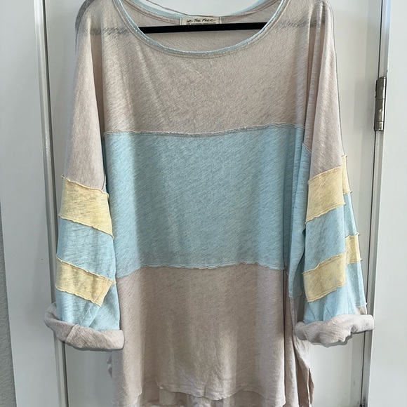 We the Free Yellow, Blue and Gray Top NWOT - Picture 2 of 6